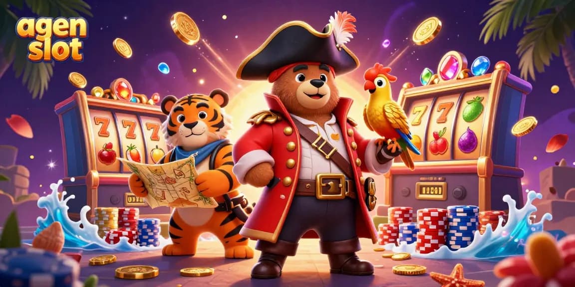 Experience thrilling gameplay with agen slot featuring animated characters and cascading treasure.