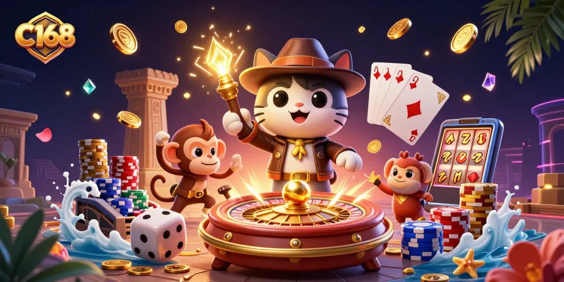 Play slots and enjoy C168's vibrant casino adventure with stunning 3D visuals.