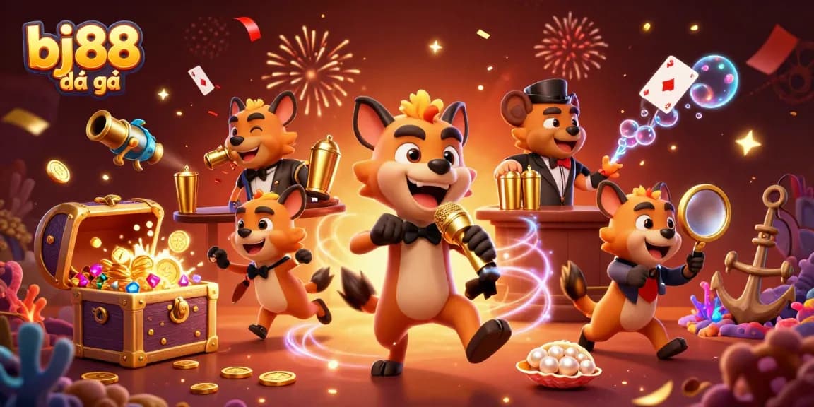 Experience lively bj88 đá gà action with hyenas in a vibrant casino scene, showcasing dynamic betting excitement.