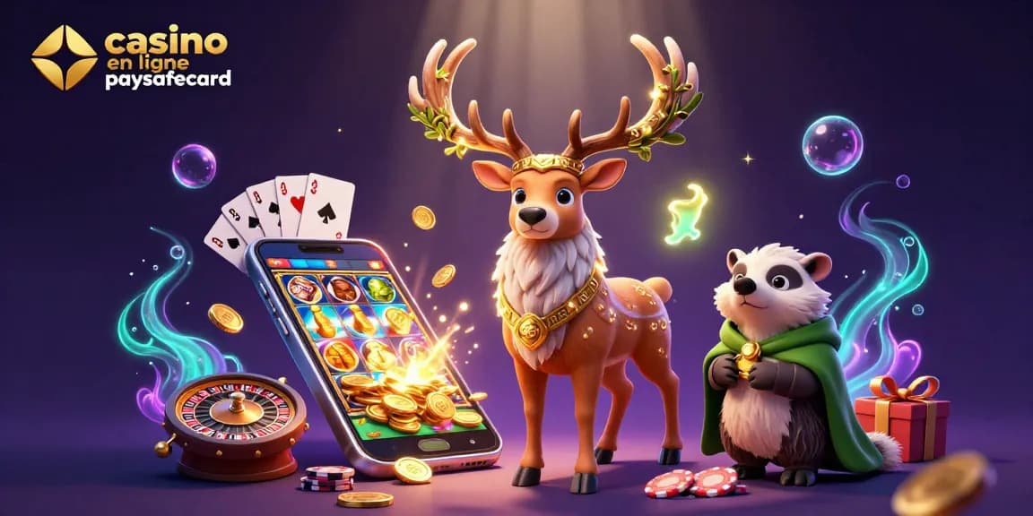 Vivez l'expérience du casino en ligne paysafecard avec un druid stag et un vison dans une scène immersive.