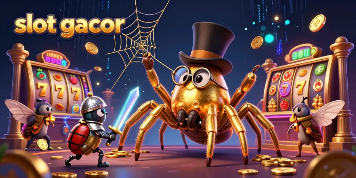 Experience the thrill of jackpot spins with slot gacor in this vibrant 3D casino scene.
