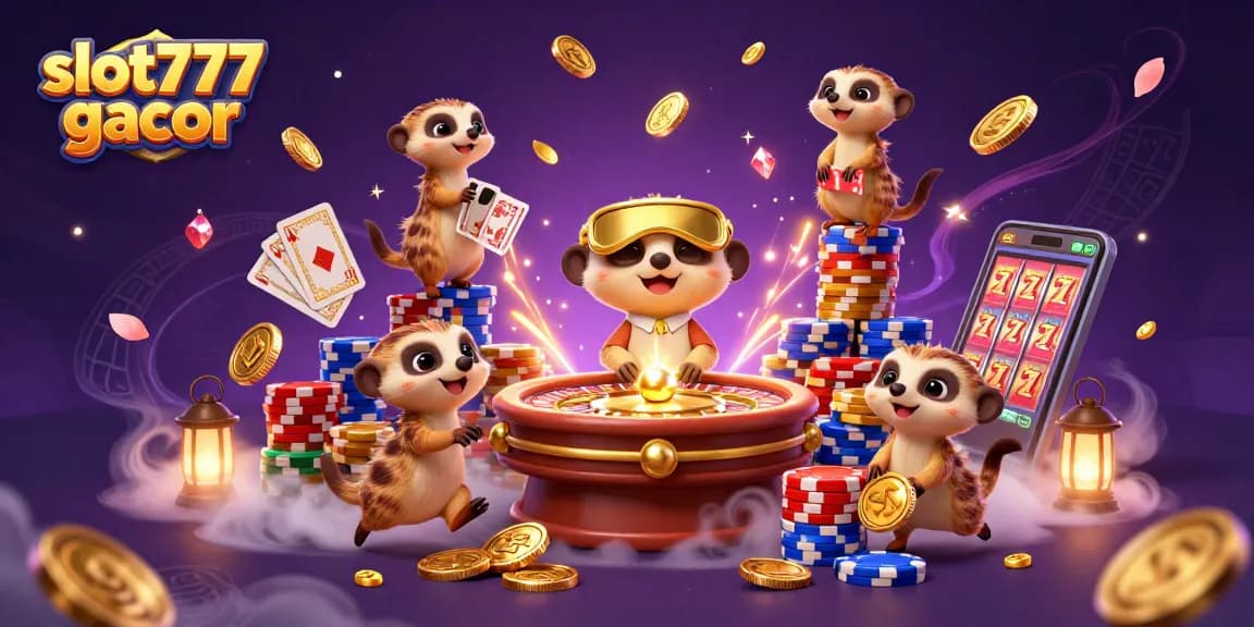 Bermain di slot777 gacor dengan karakter meerkat yang mengoperasikan kasino digital yang semarak dan menyenangkan.