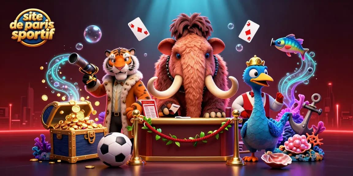 Pariez sur le site de paris sportif avec des personnages animés et des éléments de jeu dynamiques.