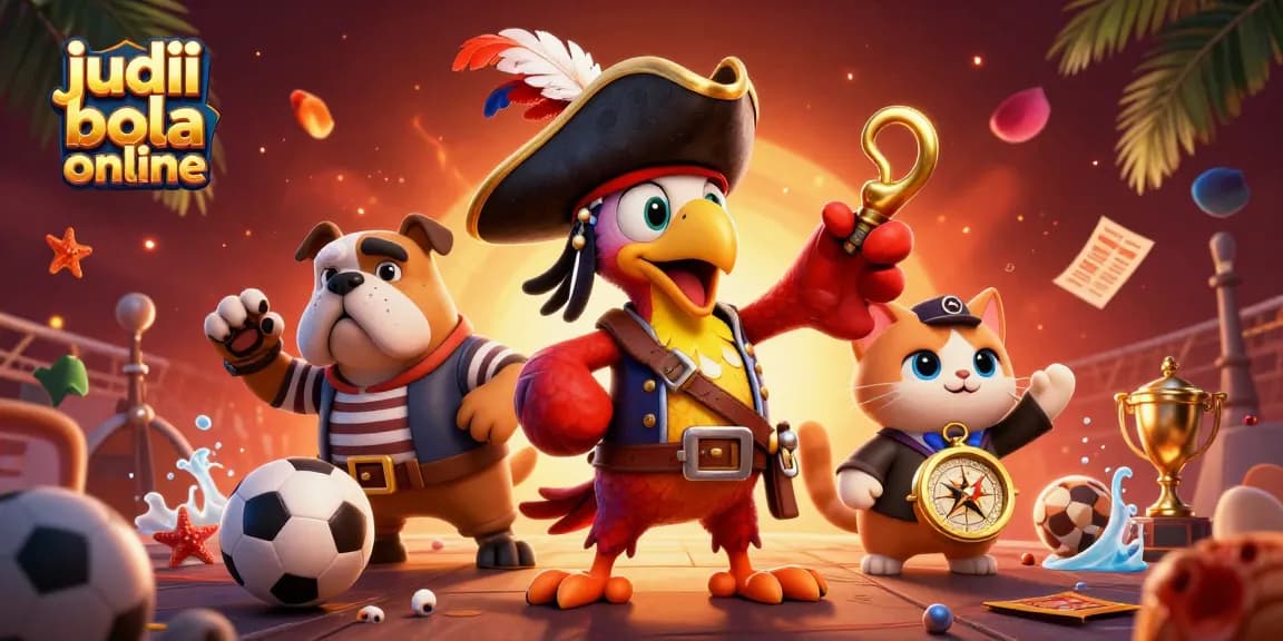 Explore the thrilling world of judi bola online with energetic characters and vibrant betting elements.