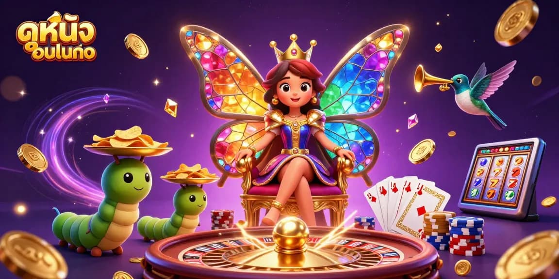 Exciting ดูหนังออนไลน์ under a colorful casino scene with dynamic virtual elements for better engagement.