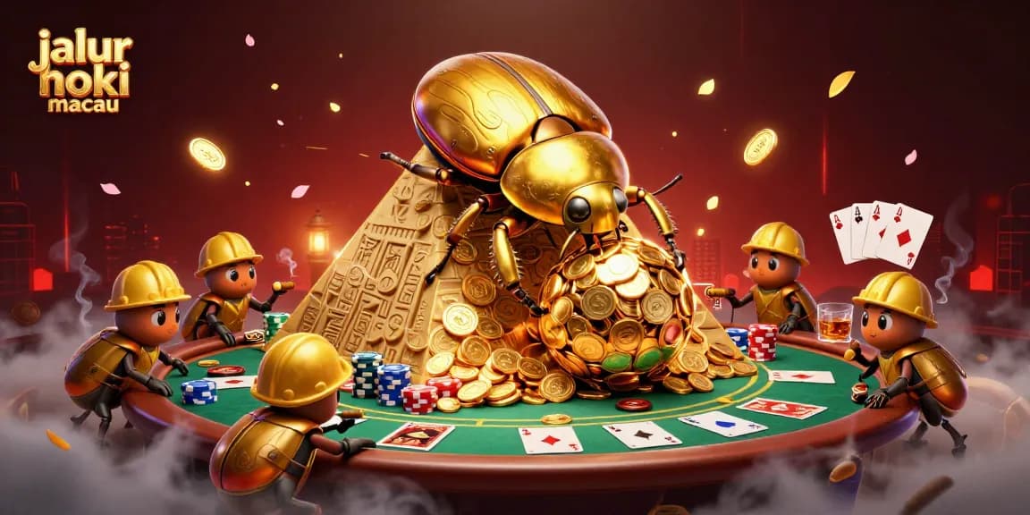 Experience thrilling jalur hoki macau gameplay with vibrant 3D casino elements featuring golden coins and poker tables.