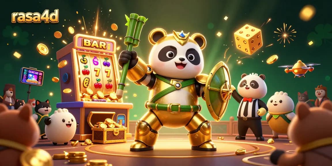 Experience thrilling action with rasa4d as the panda and robot engage in an exciting casino showdown.