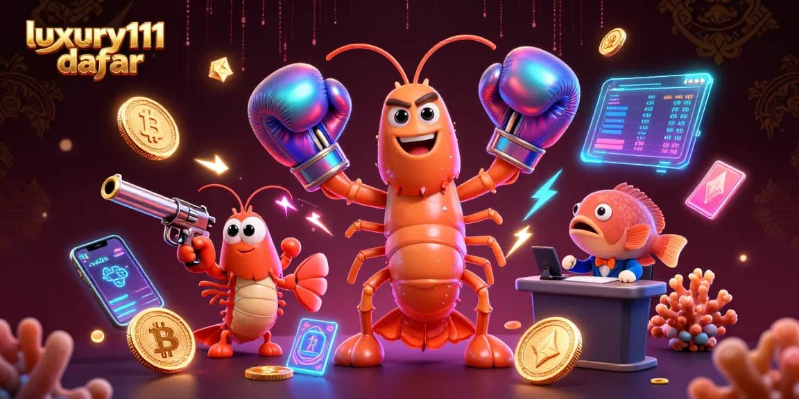 Experience an immersive luxury111 daftar scene with vibrant sea creatures and crypto elements.