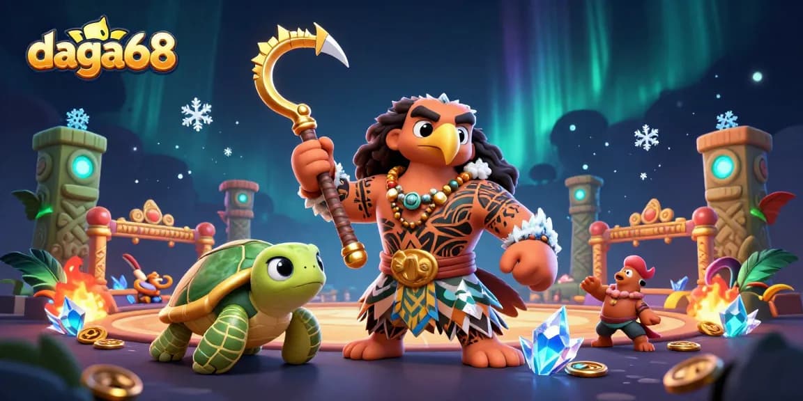 Experience thrilling cockfighting action with daga68's top-tier live-streamed events featuring vibrant characters and elements.
