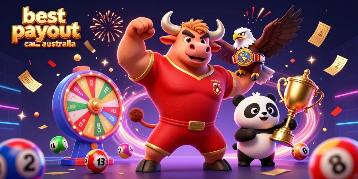 Experience the thrill with the best payout casinos australia mascot trio celebrating wins amidst vibrant gaming elements.