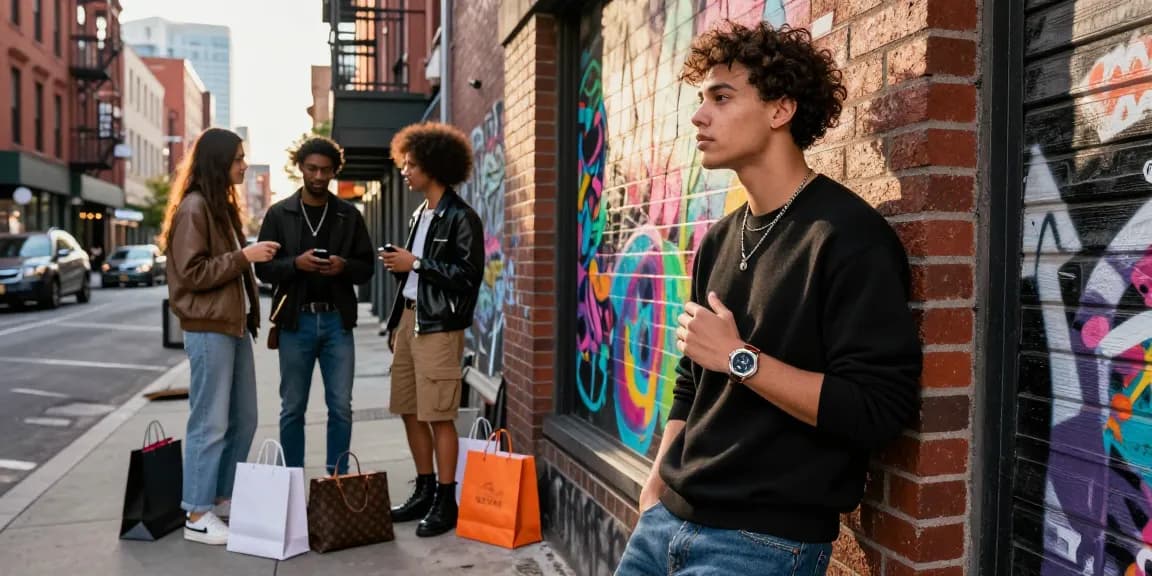 Stylish individual showcasing a clone watch in vibrant urban setting, highlighting luxury and fashion.