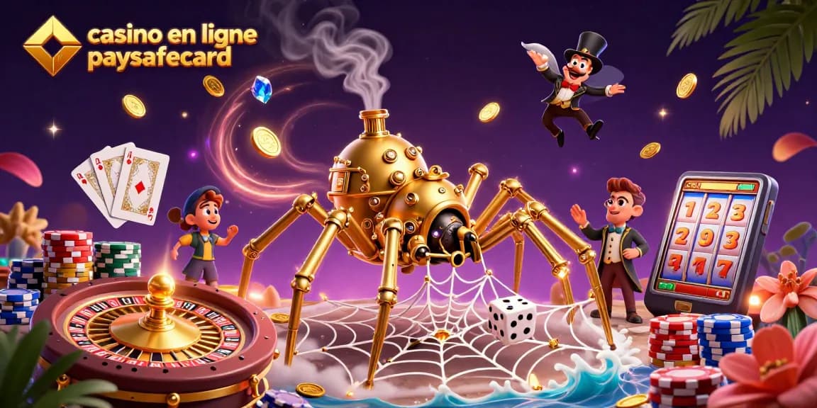 Attrapez les gains avec le casino en ligne paysafecard illustré avec une scène vibrante et dynamique.