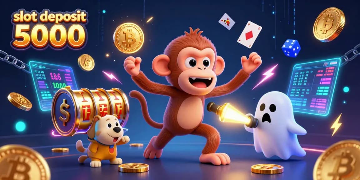 Slot deposit 5000: Keterampilan poltergeist monyet memukau di kasino dengan koin emas dan simbol.