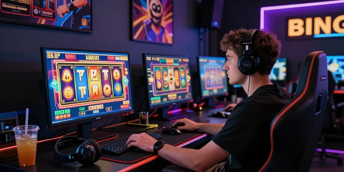 Player enjoying a thrilling online slot game experience with colorful graphics and engaging atmosphere.