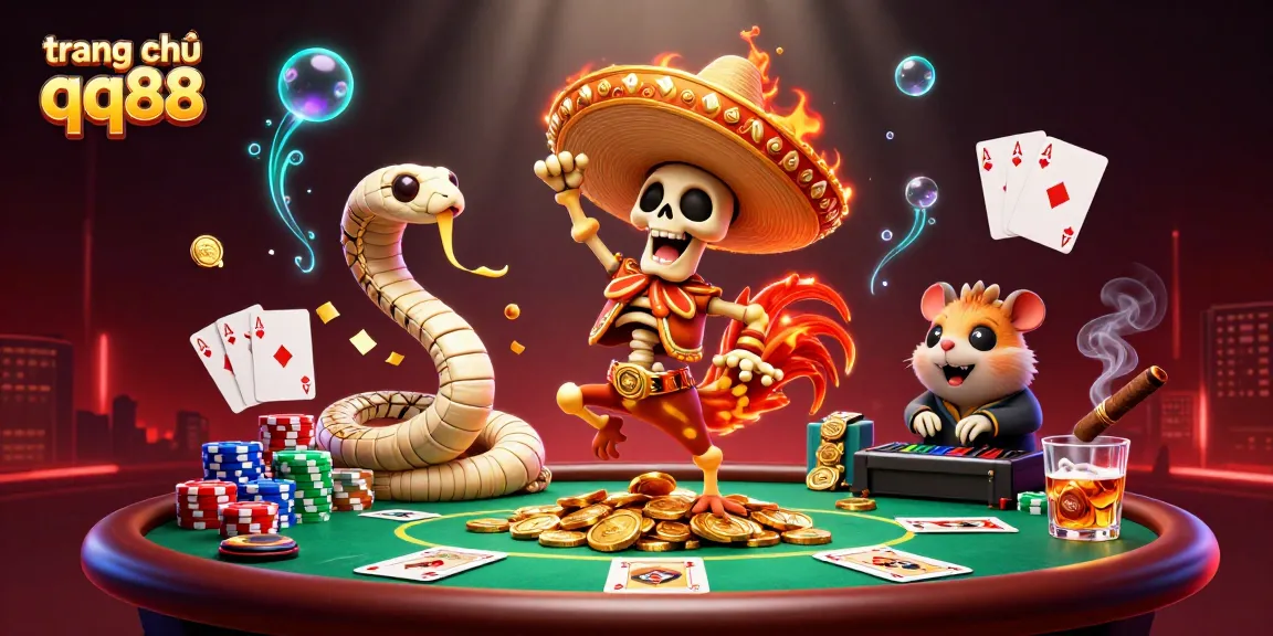 Experience winning moments with trang chủ qq88 where lively characters celebrate amidst poker excitement.