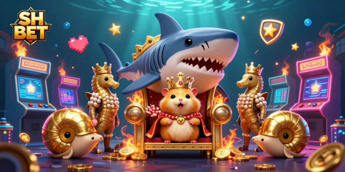 Experience SH BET's dynamic gaming world featuring a hamster king on a throne enriched with colorful casino elements.