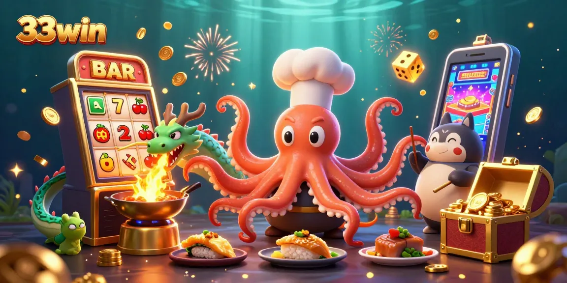Experience the thrill of 33win casino and its vibrant jackpot excitement with unique characters.