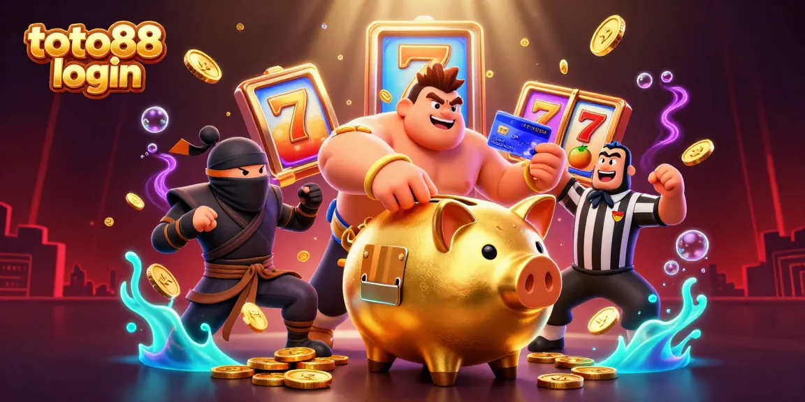 Experience gaming thrills with the toto88 login as cartoon characters engage in an epic casino showdown.