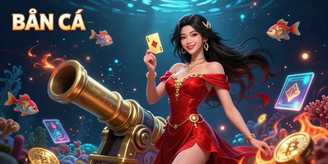 Experience the thrilling underwater adventure of BẮN CÁ with vibrant sea creatures and gaming action.