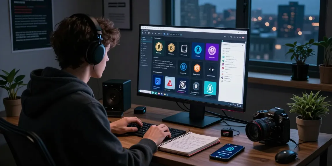 Exploring the Best Darknet Markets 2026 on a computer, showcasing listings of cryptocurrency and digital goods.