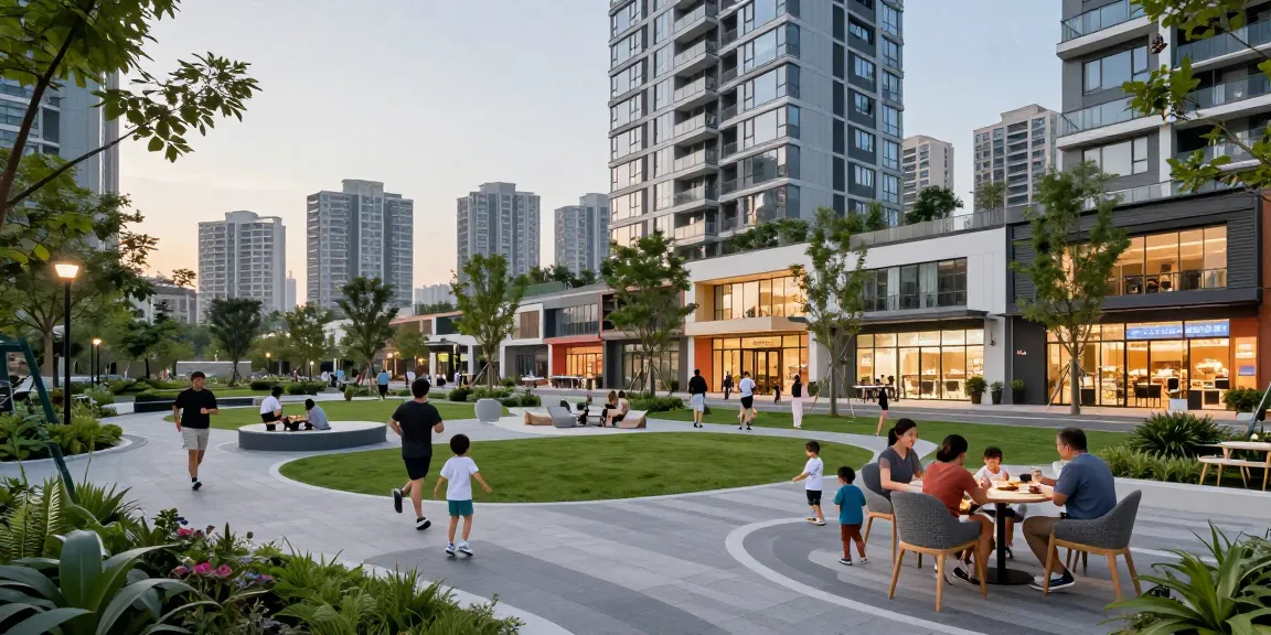 Dover Residences community scene with families enjoying integrated living spaces and vibrant amenities
