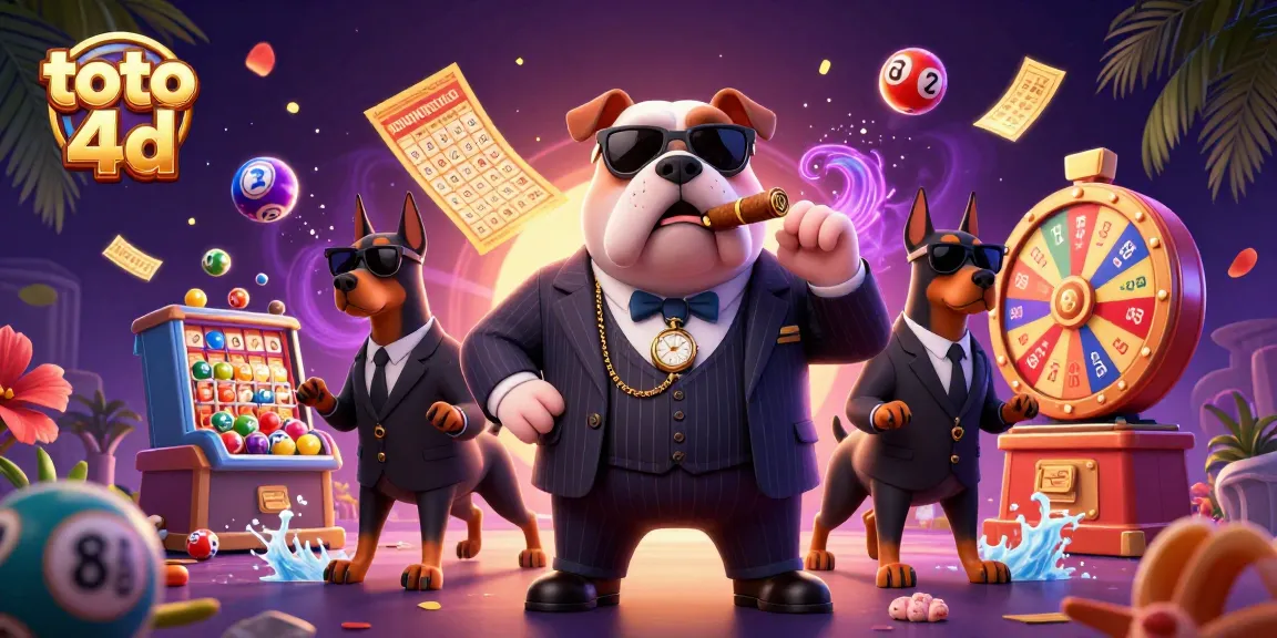 Engage with toto 4d lottery excitement featuring a 3D mafia bulldog and dynamic game elements.