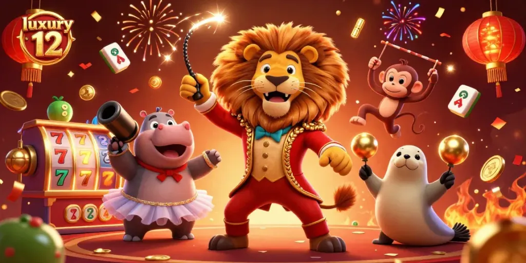 Slot dan simbol keberuntungan dalam gambar meriah bertema luxury 12 yang menggembirakan pemburu jackpot.
