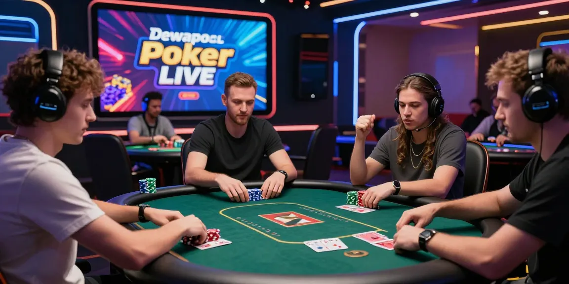 Dewapoker Live Jackpot showcased in a vibrant online poker scene with players engaged and excited.