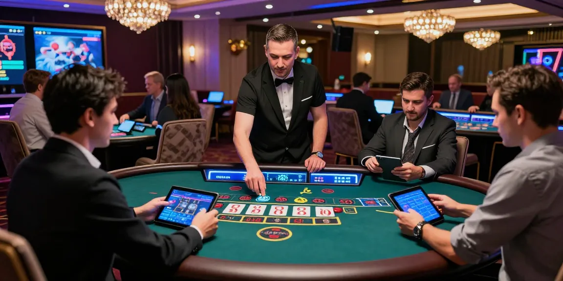 Baccarat Online players engaged in a thrilling live dealer game, showcasing luxury and excitement.