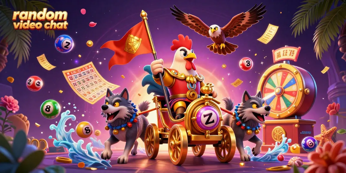 Engage in random video chat while exploring vibrant casino elements and dynamic characters in a rich, animated setting.