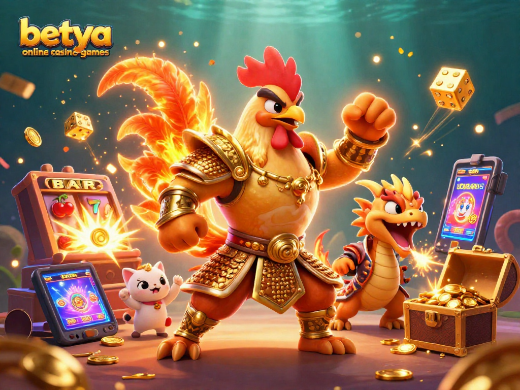 Experience exhilarating betya online casino games with thrilling characters amidst vibrant jackpots and energy.