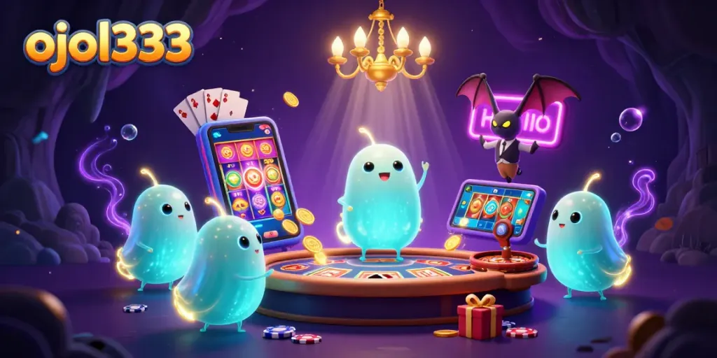 Experience thrilling wins with ojol333 in this vibrant cave casino scene.
