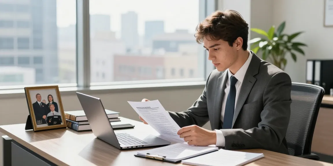 Bradley Robinson Alabama reviewing legal documents in a modern law office