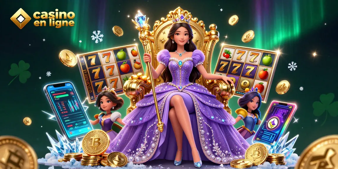 Experience the excitement of casino en ligne with vibrant slot reels and golden winnings in focus.