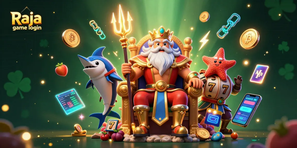 Experience the thrill of Raja game login with vibrant slot reels and dynamic gaming elements.