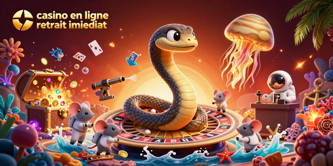 Profitez des retraits immédiats dans un casino en ligne en découvrant un serpent autour de Saturne avec des astronautes misant sur ses anneaux.