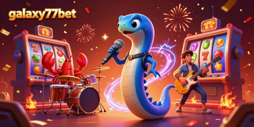 Experience the thrill of galaxy77bet with a vibrant underwater casino scene featuring 3D characters and slot machines.