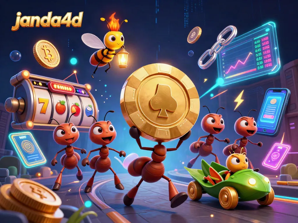 Permainan menyenangkan dengan janda4d mengusung slot dengan chip poker emas raksasa dan karakter menarik.