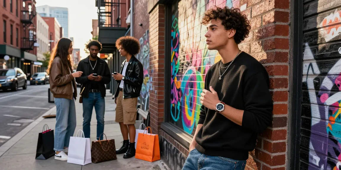 Stylish individual showcasing a clone watch in vibrant urban setting, highlighting luxury and fashion.