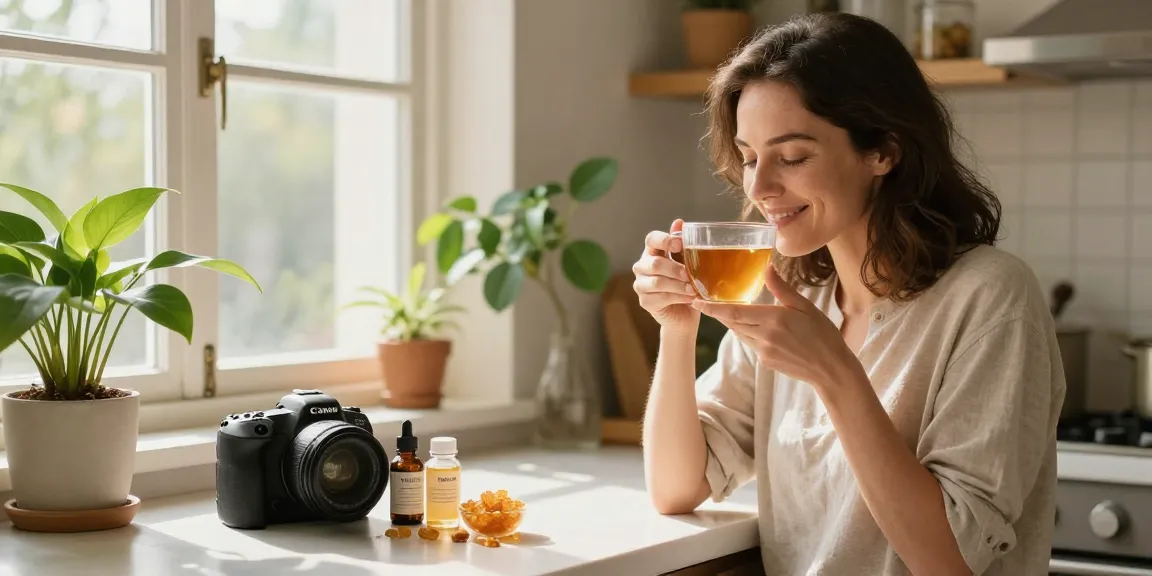 Enjoying the best shilajit in Australia in a cozy kitchen for natural wellness.
