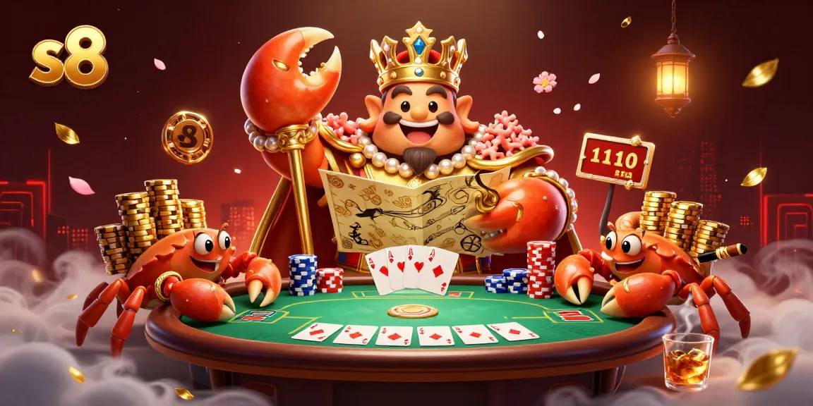 Experience S8's thrilling casino atmosphere with a majestic crab emperor leading the game.