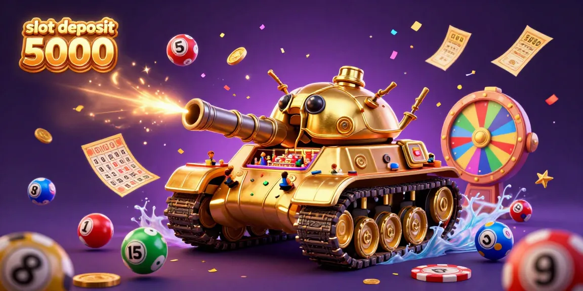 Engage in vibrant gameplay at slot deposit 5000 with lively casino action, lottery balls, and dynamic game elements.