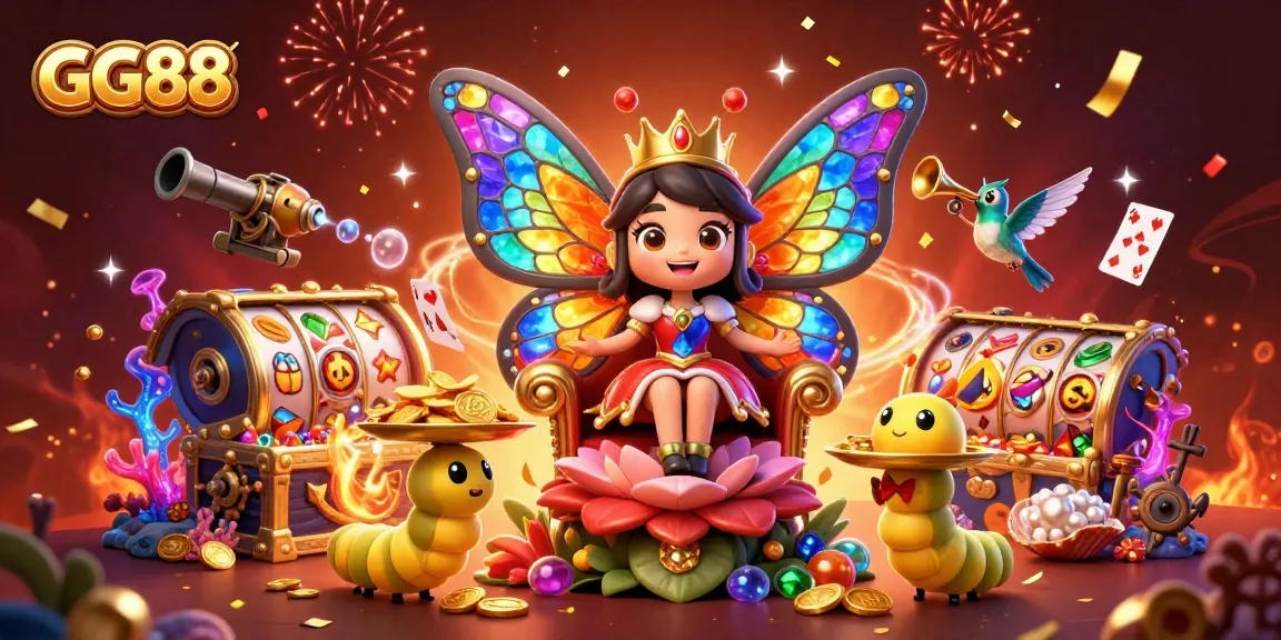 Experience the vibrant world of GG88 with a 3D illustration showcasing a bustling casino scene.