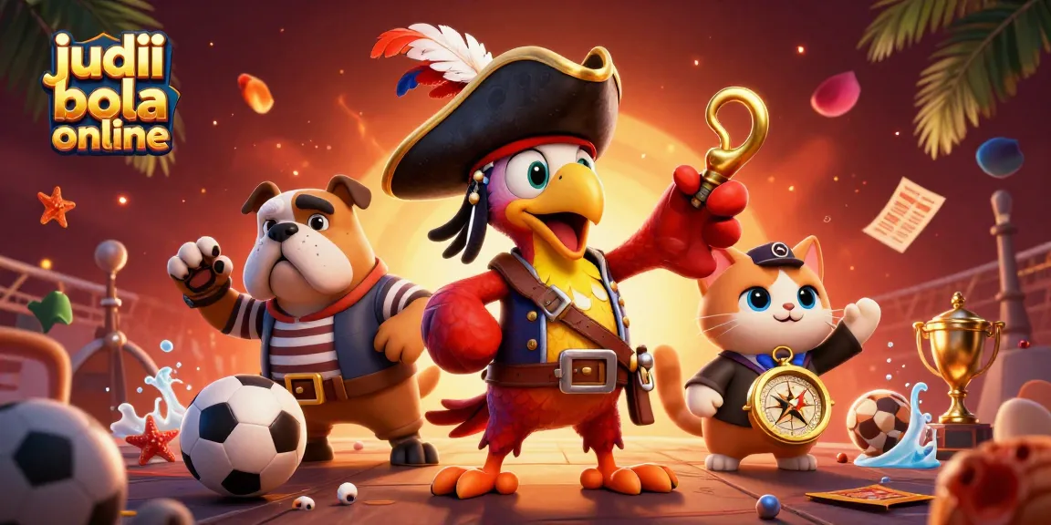 Explore the thrilling world of judi bola online with energetic characters and vibrant betting elements.