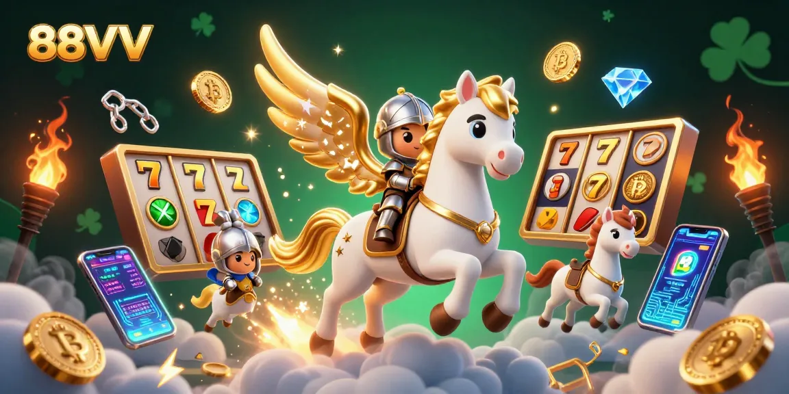 Experience thrilling adventures with 88VV as you spin slot reels towards jackpots in an enchanting casino.