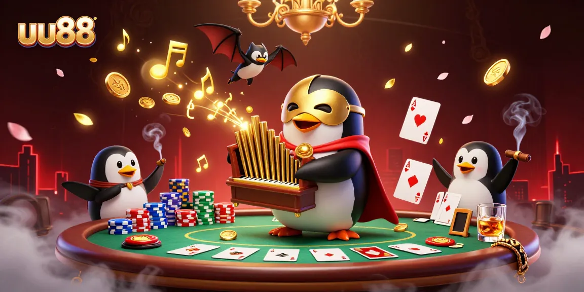 Play exciting casino games at uu88, featuring vibrant 3D illustrations of entertaining scenes.