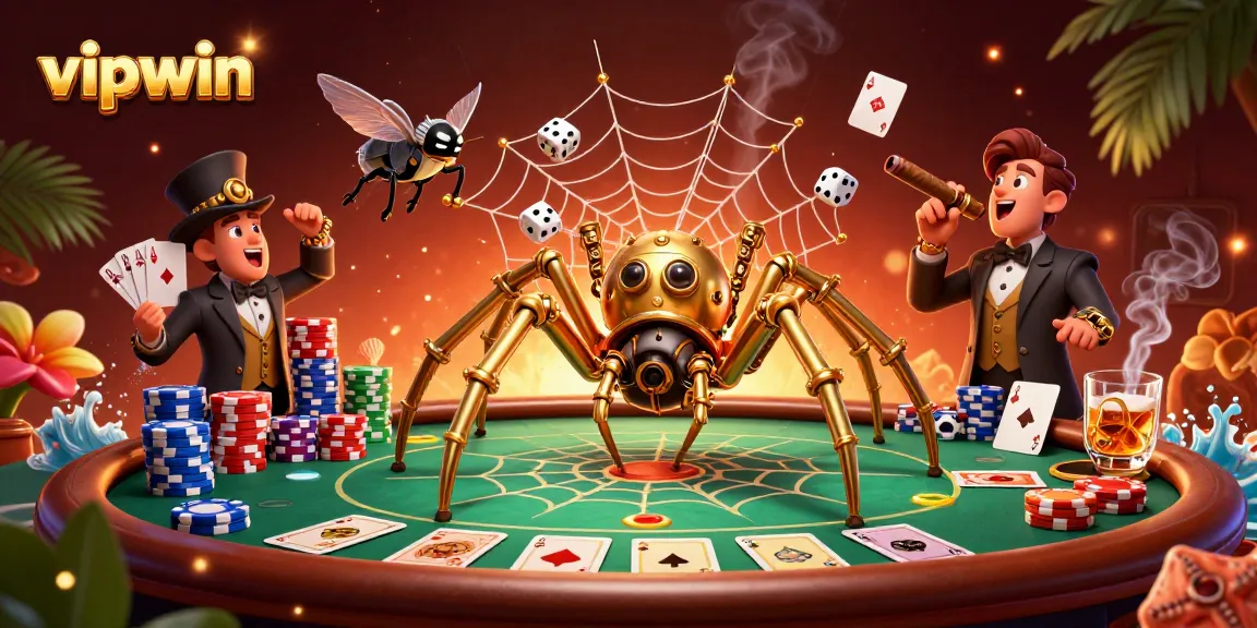 Win big with vipwin in a vibrant steampunk casino scene, featuring engaging elements and lively action.