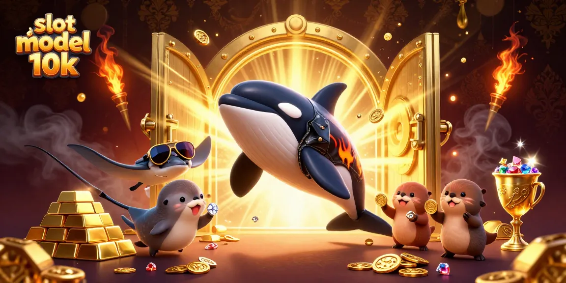 Experience the thrill of slot modal 10k with orca and otters celebrating jackpot wins.