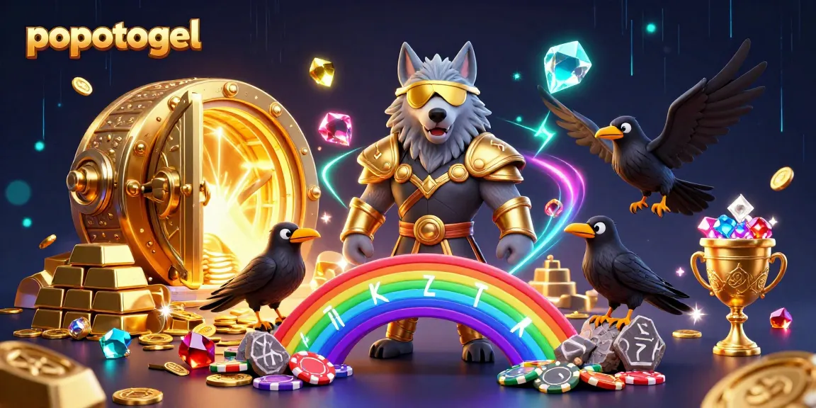 Experience the excitement of popotogel with vibrant casino elements and dynamic characters.