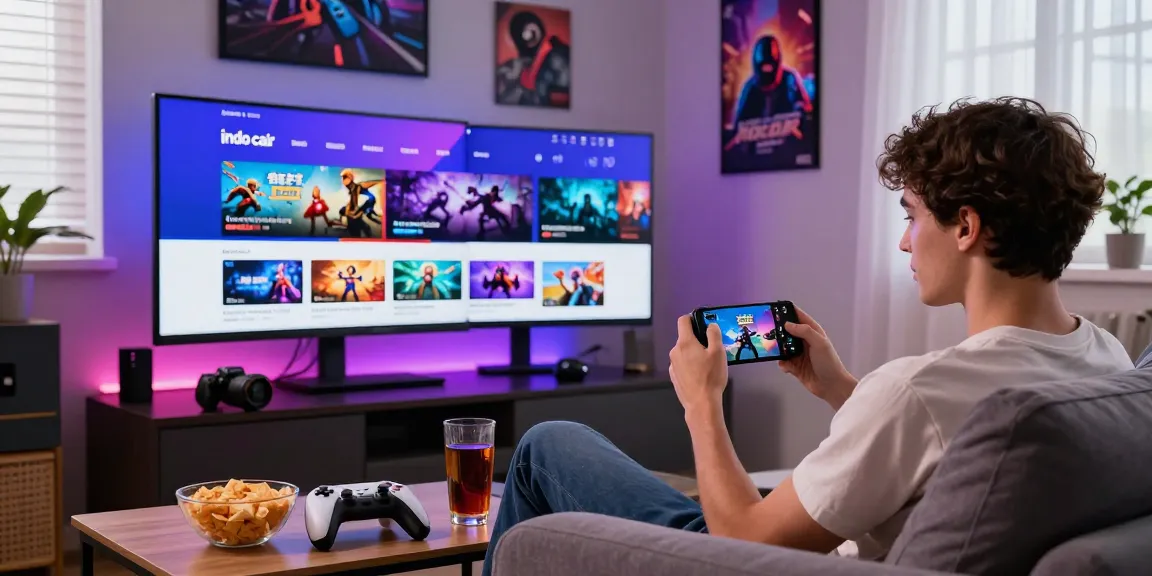 Experience the excitement of indo cair gaming platform in a cozy living room.